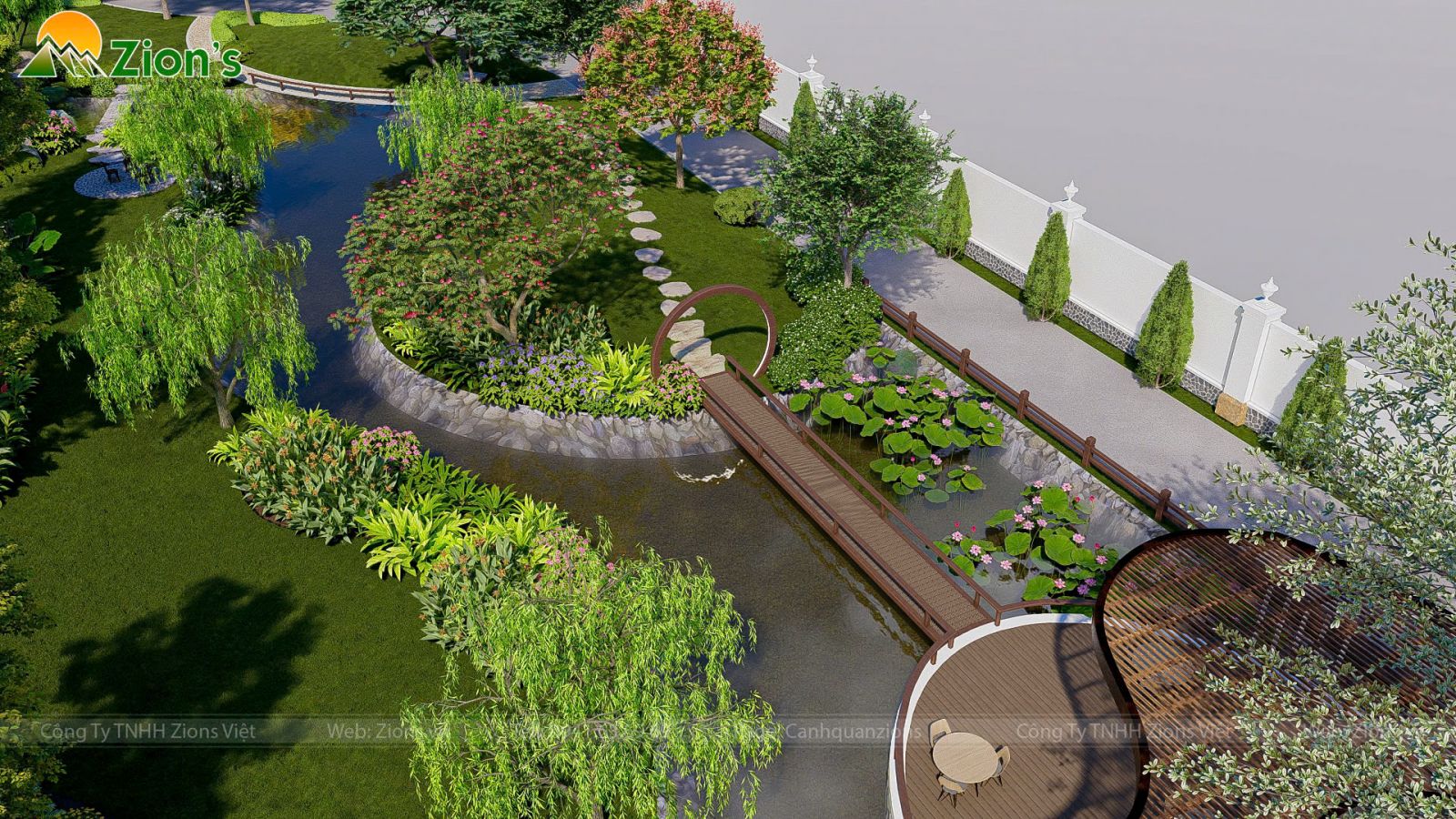Thiết kế cảnh quan nhà vườn 9000m2 - zions landscape